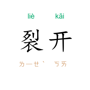 裂开