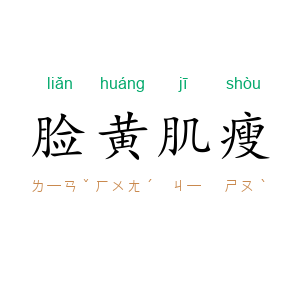 脸黄肌瘦
