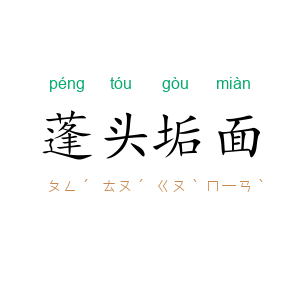 蓬头垢面
