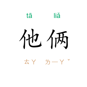 他俩