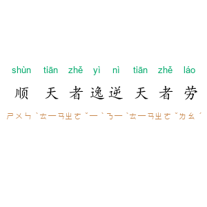 顺天者逸,逆天者劳