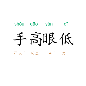 手高眼低