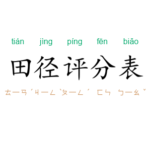 田径评分表