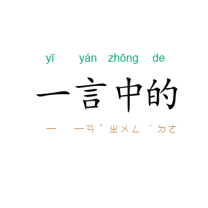 一言中的