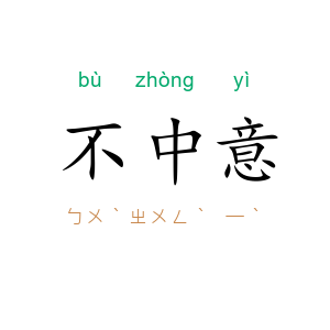 不中意