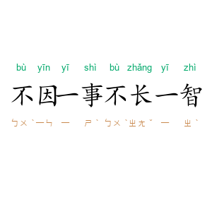 不因一事,不长一智