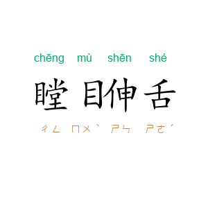 瞠目伸舌