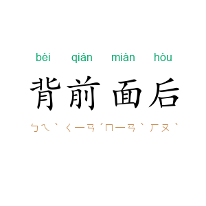 背前面后