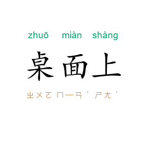 桌面上