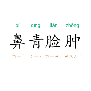 鼻青脸肿