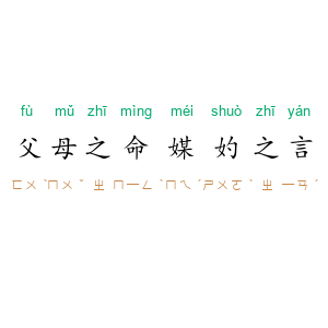 父母之命,媒妁之言