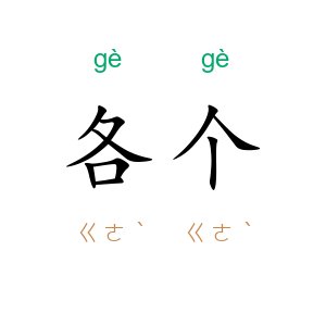 各个