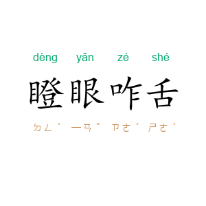 瞪眼咋舌